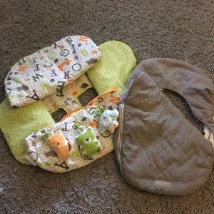 Carseat cover and shopping cart cover.
